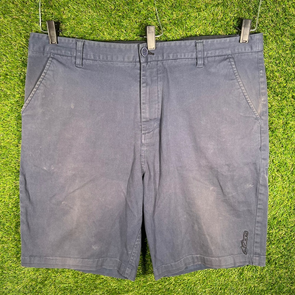 Alpinestars Mens Navy Blue Chino Shorts Size 40 Cotton Blend Utility Pocket